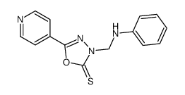 3-(anilinomethyl)-5-pyridin-4-yl-1,3,4-oxadiazole-2-thione结构式