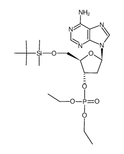 Diethyl 5'-O-(tert-Butyldimethylsilyl)-2'-deoxyadenosine 3'-Phosphate Structure