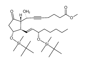 11,15-bis-O-(t-butyldimethylsilyl)-5,6-didehydro-7-hydroxy-PGE2 methyl ester Structure