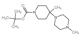 1-Boc-4-甲基-4-(4-甲基哌嗪-1-基)哌啶结构式
