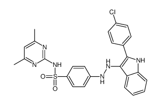 4-[2-[2-(4-chlorophenyl)-1H-indol-3-yl]hydrazinyl]-N-(4,6-dimethylpyrimidin-2-yl)benzenesulfonamide结构式
