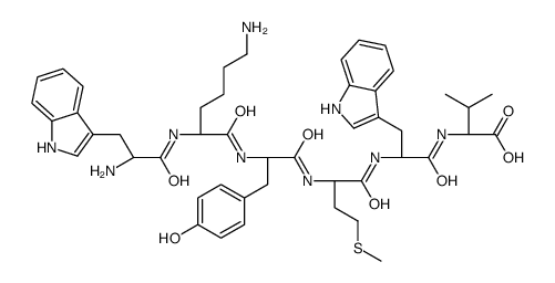 (2S)-2-[[(2S)-2-[[(2S)-2-[[(2S)-2-[[(2S)-6-amino-2-[[(2S)-2-amino-3-(1H-indol-3-yl)propanoyl]amino]hexanoyl]amino]-3-(4-hydroxyphenyl)propanoyl]amino]-4-methylsulfanylbutanoyl]amino]-3-(1H-indol-3-yl)propanoyl]amino]-3-methylbutanoic acid Structure