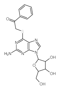 Guanosine, 6-S-(2-oxo-2-phenylethyl)-6-thio- Structure