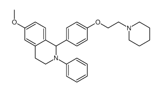6-methoxy-2-phenyl-1-[4-(2-piperidin-1-ylethoxy)phenyl]-3,4-dihydro-1H-isoquinoline结构式
