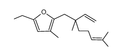 2-(2,6-dimethyl-2-vinyl-hept-5-enyl)-5-ethyl-3-methyl-furan Structure