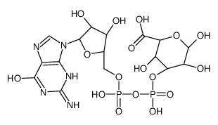 (2S,3R,4S,5S)-4-[[[(2R,3S,4R,5R)-5-(2-amino-6-oxo-3H-purin-9-yl)-3,4-dihydroxyoxolan-2-yl]methoxy-hydroxyphosphoryl]oxy-hydroxyphosphoryl]oxy-3,5,6-trihydroxyoxane-2-carboxylic acid Structure
