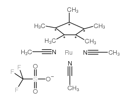 三(乙腈)五甲基环戊二烯基三氟甲磺酸钌(II)结构式