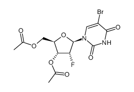 5-Bromo-2'-deoxy-2'-fluoro-3',5'-di-O-acetyl uridine Structure