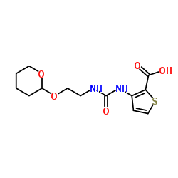 3-[[[[[[2-[(四氢-2H-吡喃-2-基)氧基]乙基]氨基]羰基]氨基]-2-噻吩羧酸结构式