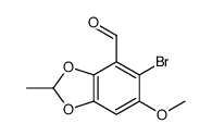 5-bromo-6-methoxy-2-methyl-1,3-benzodioxole-4-carbaldehyde结构式