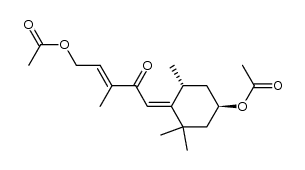 (2E,5E)-5-((4R,6R)-4-acetoxy-2,2,6-trimethylcyclohexylidene)-3-methyl-4-oxopent-2-en-1-yl acetate Structure