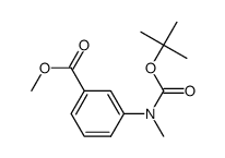methyl 3-(N-tert-butoxycarbonyl-N-methyl)aminobenzoate结构式