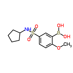 (5-(N-环戊基氨磺酰)-2-甲氧苯基)硼酸结构式