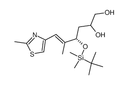 (4S,6E)-4-(tert-butyldimethylsilanyloxy)-5-methyl-6-(2-methyl-1,3-thiazol-4-yl)-5-hexene-1,2-diol结构式