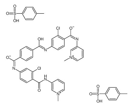 1-N,4-N-bis[3-chloro-4-[(1-methylpyridin-1-ium-3-yl)carbamoyl]phenyl]benzene-1,4-dicarboxamide,4-methylbenzenesulfonate结构式