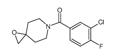 N-(3-chloro-4-fluorobenzoyl)-1-oxa-6-azaspiro(2,5)octane Structure