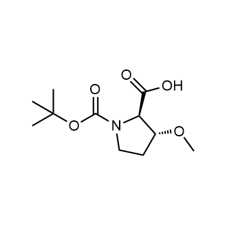 (2R,3R)-1-(叔丁氧羰基)-3-甲氧基吡咯烷-2-羧酸结构式