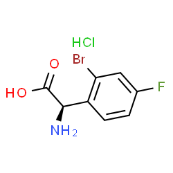 (R)-2-氨基-2-(2-溴-4-氟苯基)乙酸盐酸盐结构式