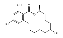 (3S,7R)-7,14,16-trihydroxy-3-methyl-3,4,5,6,7,8,9,10,11,12-decahydro-1H-2-benzoxacyclotetradecin-1-one结构式