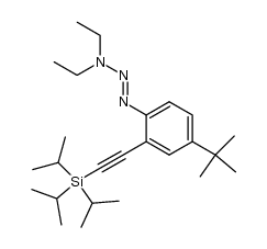 N,N-diethyl-N'-[4-tert-butyl-2-(triisopropylsilylethynyl)phenyl]triazene结构式
