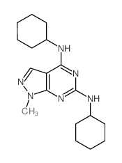 1H-Pyrazolo[3,4-d]pyrimidine-4,6-diamine,N4,N6-dicyclohexyl-1-methyl- structure
