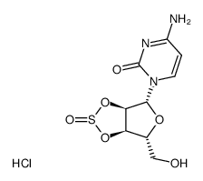 4-amino-1-((3aR,4R,6R,6aR)-6-(hydroxymethyl)-2-oxidotetrahydrofuro[3,4-d][1,3,2]dioxathiol-4-yl)pyrimidin-2(1H)-one hydrochloride结构式