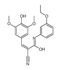 (Z)-2-cyano-N-(3-ethoxyphenyl)-3-(4-hydroxy-3,5-dimethoxyphenyl)prop-2-enamide结构式