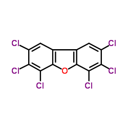 2,3,4,6,7,8-Hexachlorodibenzofuran Structure