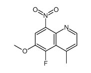 4-methyl-5-fluoro-6-methoxy-8-nitroquinoline结构式