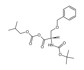 (S)-3-(benzyloxy)-2-((tert-butoxycarbonyl)amino)propanoic (isobutyl carbonic) anhydride结构式