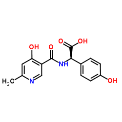 2-(6-甲基-4-羟基烟酰胺基)-2-(4-羟基苯基)乙酸结构式