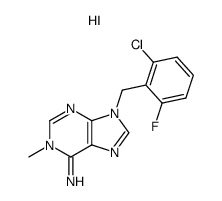 9-(2-chloro-6-fluorobenzyl)-1-methyladenine hydroiodide Structure