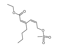 ethyl (Z)-3-((Z)-3-((methylsulfonyl)oxy)prop-1-en-1-yl)hept-2-enoate结构式
