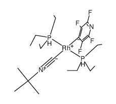 trans-[Rh(4-C5F4N)(CNtBu)(PEt3)2]结构式