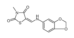 2,4-Thiazolidinedione, 5-[(1,3-benzodioxol-5-ylamino)methylene]-3-methyl Structure