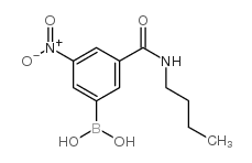 3-(N-丁基甲酰氨)-5-硝基苯基硼酸结构式