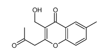 3-(hydroxymethyl)-6-methyl-2-(2-oxopropyl)chromen-4-one结构式
