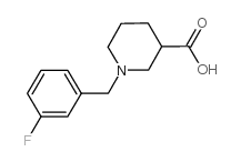 1-[(3-氟苯基)甲基]-3-哌啶甲酸结构式