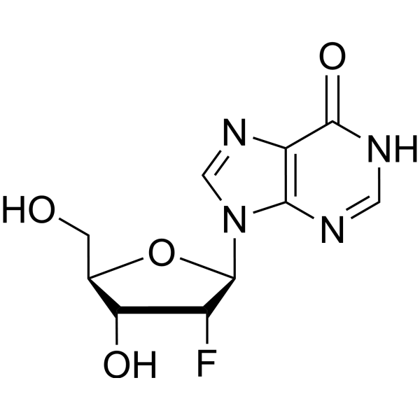 9-(2-脱氧-2-氟-beta-D-阿拉伯呋喃糖基)-1,9-二氢-6H-嘌呤-6-酮结构式