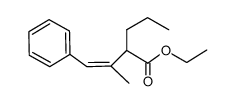ethyl 3-methyl-4-phenyl-2-propyl-3(Z)-butenoate结构式