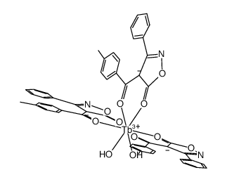 tris(3-toluoyl-5-isoxazolonate)(H2O)2Tb Structure