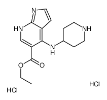 4-(4-哌啶基氨基)-1H-吡咯并[2,3-B]吡啶-5-羧酸乙酯盐酸盐结构式