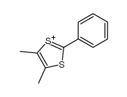 4,5-dimethyl-2-phenyl-1,3-dithiol-1-ium结构式