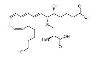 (5S,6R)-6-[(2R)-2-amino-2-carboxy-ethyl]sulfanyl-5,20-dihydroxy-icosa-7,9,11,14-tetraenoic acid Structure
