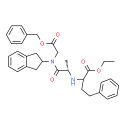 N-[(2,3-Dihydro-1H-inden)-2-yl]-N-[N-[1-(ethoxycarbonyl)-3-phenylpropyl]-L-alanyl]glycine phenylmethyl ester Structure