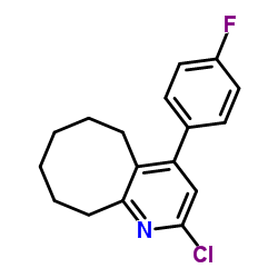 2-氯-4-(4-氟苯基)-5,6,7,8,9,10-六氢环辛烷并[B]吡啶结构式