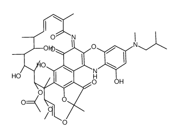 3'-Hydroxy-5'-(isobutylmethylamino)benzoxazinorifamycin结构式