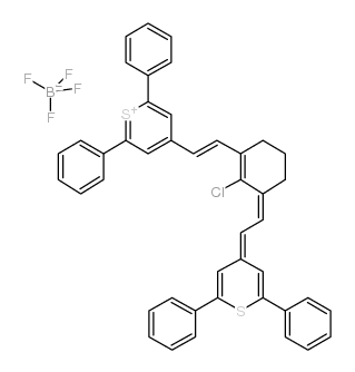 四氟硼酸4-[2-[2-氯-3-[(2,6-二苯基-4H-噻喃-4-亚基)亚乙基]-1-环己烯-1-基]乙烯基]-2,6-二苯基硫代吡喃鎓结构式