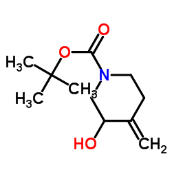 3-羟基-4-亚甲基哌啶-1-甲酸叔丁酯结构式
