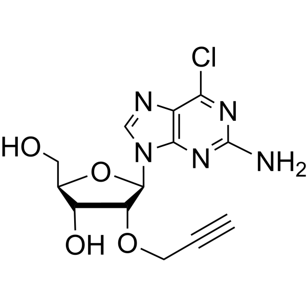 2-Amino-6-chloropurine-9-(2’-O-propargyl)riboside Structure